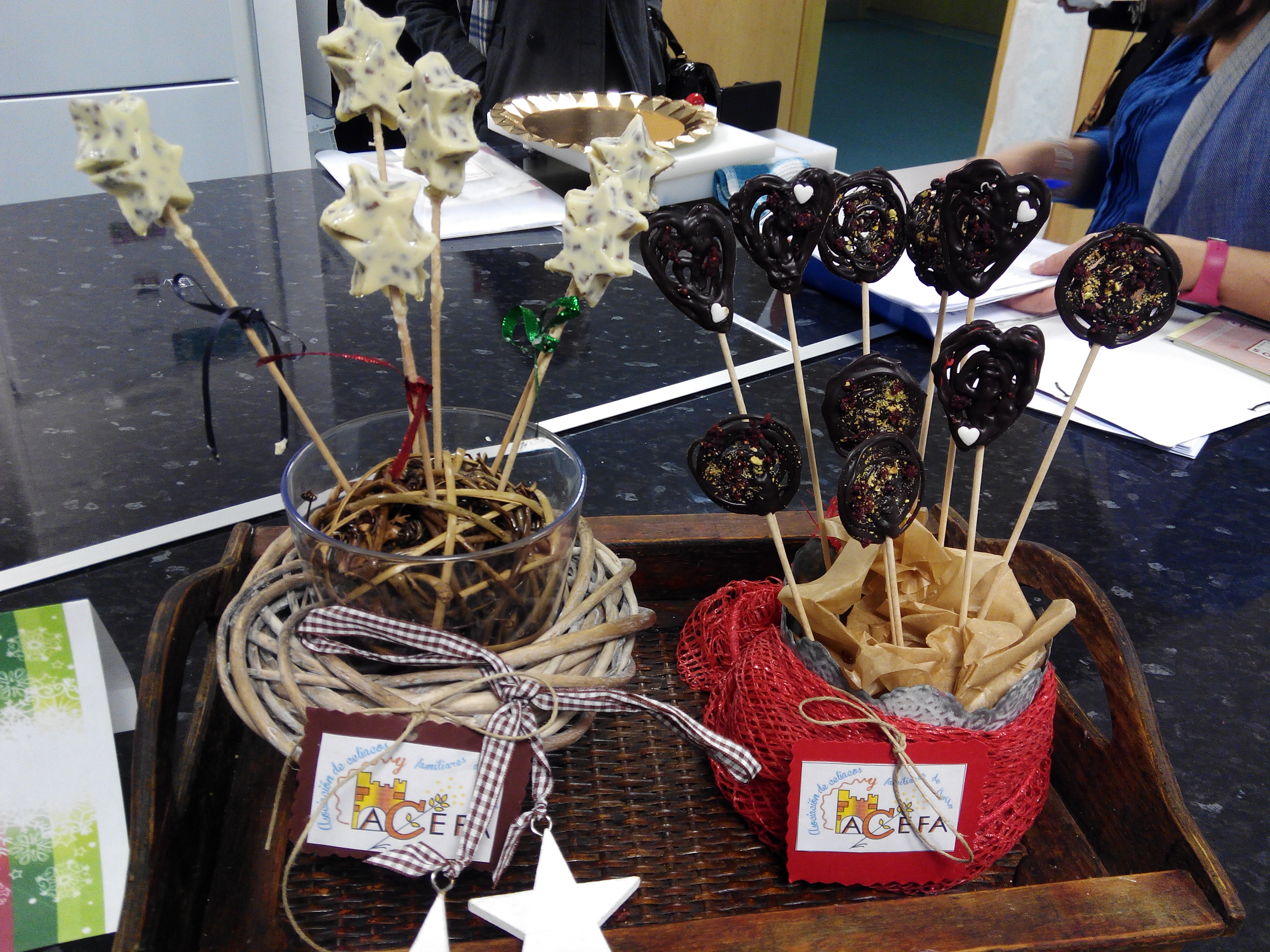 Piruletas de chocolate