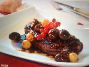 Solomillo con salsa de castañas y setas