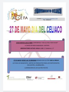 Actividades día del celíaco organizadas por ACEFA ÁVILA, conferencia y kedada